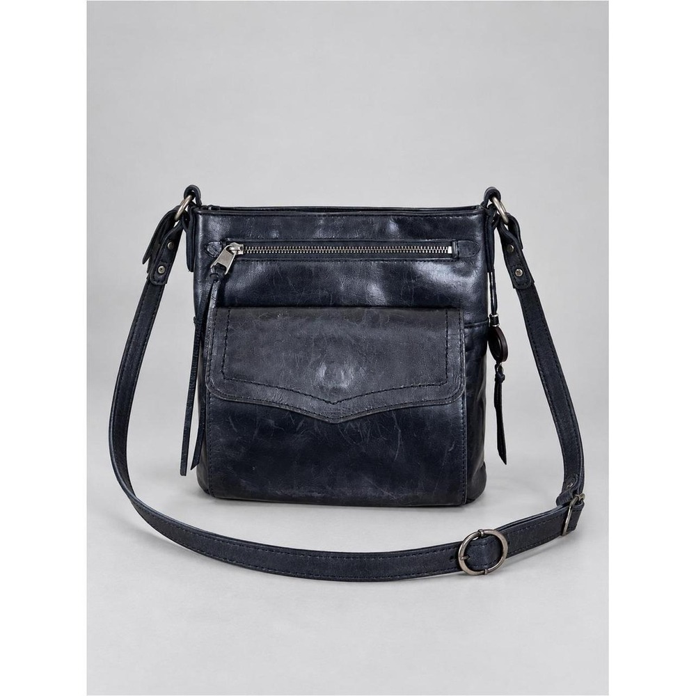 The Sak Ventura Black Leather Crossbody Shoulder Bag Edgy Grunge